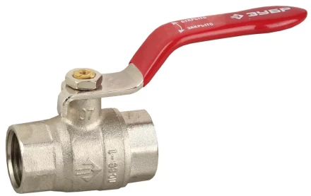 Кран ЗУБР шаровой 2&quot; полнопроходной &quot;мама-мама&quot;, ручка, никелированная латунь 51350-N-2 купить в Губкинске