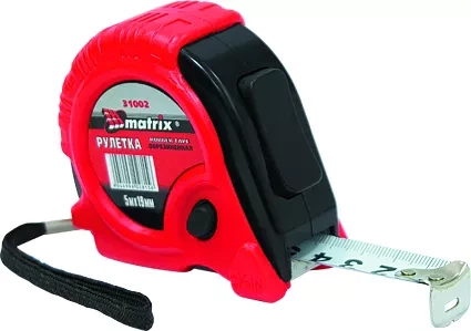 Рулетка Rubber 5 м х 19 мм обрезиненный корпус  MATRIX 31002 купить в Губкинске