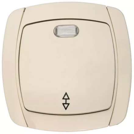 Выключатель СВЕТОЗАР &quot;CITY LIGHT&quot; проходной одноклавишный в сборе, с подсветкой, бежевый, 10А/~250В SV-54238-B купить в Губкинске