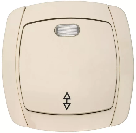 Выключатель СВЕТОЗАР &quot;CITY LIGHT&quot; проходной одноклавишный в сборе, с подсветкой, бежевый, 10А/~250В SV-54238-B купить в Губкинске