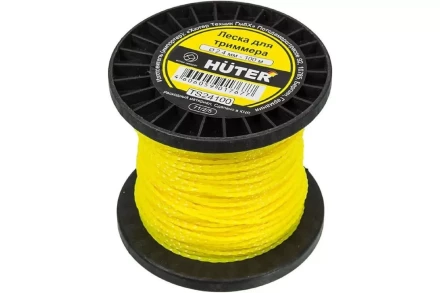 Леска HUTER TS24100 для триммера, 2.4 мм, витой квадрат 71/2/5 купить в Губкинске