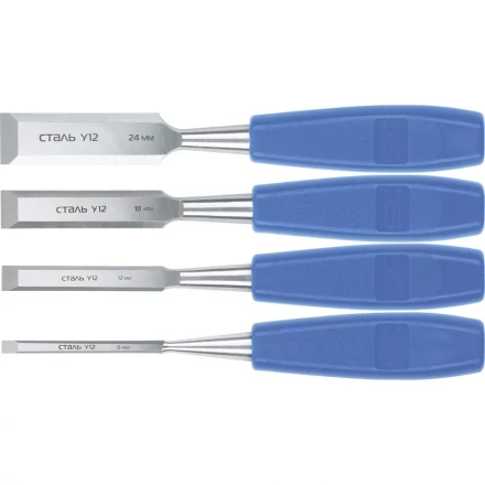 Набор стамесок плоских 4 штуки 6-12-18-24 мм СИБРТЕХ 24422 купить в Губкинске