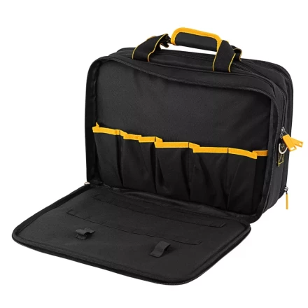 Сумка для инструмента, 400х170х300 мм, 3 отделения, 28 карманов, наплечный ремень// Denzel 90295 купить в Губкинске