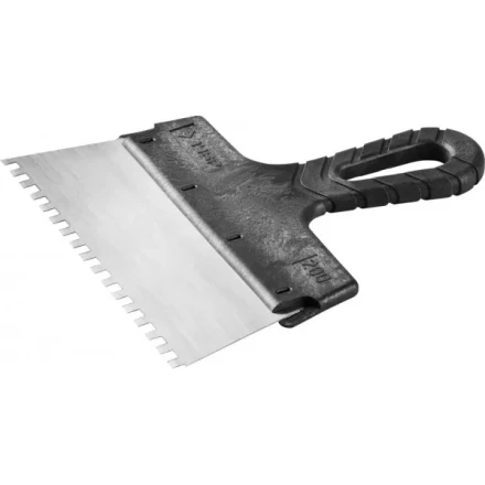 Шпатель ЗУБР &quot;СТАНДАРТ&quot; фасадный, стальное полотно, 200мм, зуб 6х6 10053-20 купить в Губкинске