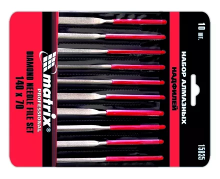 Набор надфилей алмазных 140х70х3 мм 6 штук MATRIX MASTER 15834 купить в Губкинске