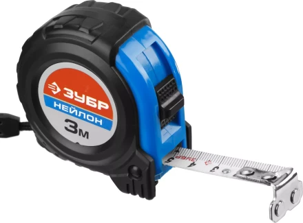 Рулетка ЗУБР &quot;НЕЙЛОН&quot;, нейлоновое покрытие, упрочненное полотно, ударопрочный обрезиненный корпус, 3м/16мм 34056-03-16_z01 купить в Губкинске