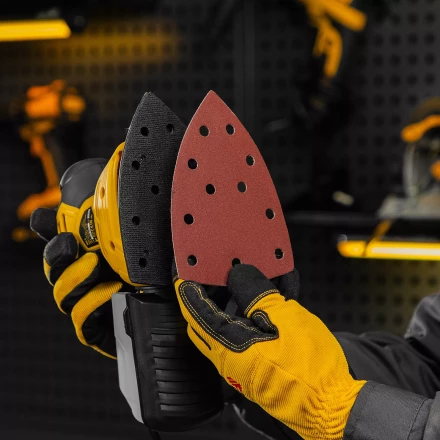 Треугольник абразивный на ворc. подложке под &quot;липучку&quot;, перф., P 150, 150х150х100 мм, 5 шт. Denzel 738637 купить в Губкинске