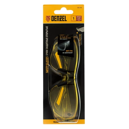 Очки защитные открытые Denzel 89199, поликарбонатные, желтая линза купить в Губкинске