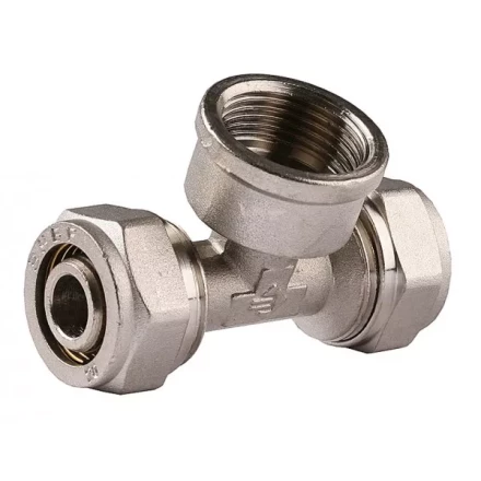 Тройник ЗУБР с внутренней резьбой, цанга-гайка, 1/2&quot;х16х2,0 мм, никель 51406-16-1/2 купить в Губкинске