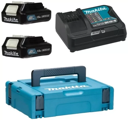 Набор 2 аккумулятора BL1016B + зарядное устройство DC10SB (12В, 1.5Ач, Li-ion, MakPac) Makita 197652-7 купить в Губкинске