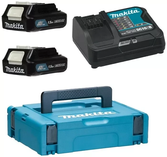 Набор 2 аккумулятора BL1016B + зарядное устройство DC10SB (12В, 1.5Ач, Li-ion, MakPac) Makita 197652-7 купить в Губкинске