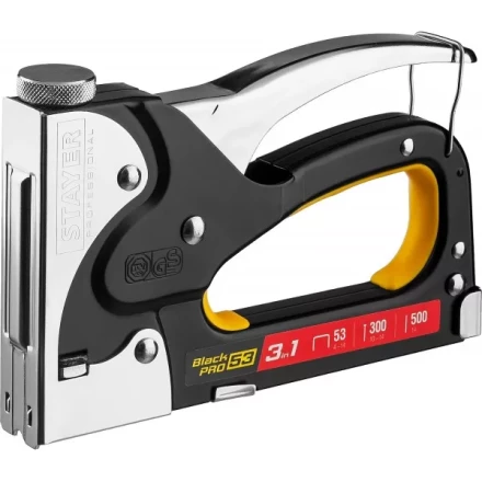 Степлер для скоб &quot;BlackPro 53&quot; 3-в-1: тип 53 (4-14 мм) / 300 (10-14 мм) / 500 (14 мм), STAYER Professional 31507 купить в Губкинске