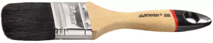 Кисть плоская STAYER "UNIVERSAL-EURO", чёрная натуральная щетина, деревянная ручка, 50мм 01022-050 купить в Губкинске