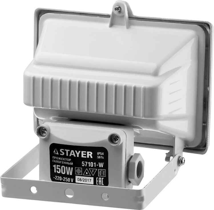 Прожектор STAYER "MASTER" MAXLight галогенный, с дугой крепления под установку, белый, 150Вт 57101-W купить в Губкинске