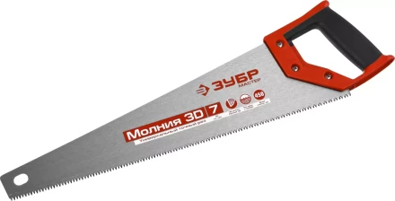 Ножовка универсальная (пила) ЗУБР МОЛНИЯ-3D 450 мм, 7TPI, 3D зуб, точный рез вдоль и поперек волокон, для средних заготовок из всех видов материалов 15077-45 купить в Губкинске