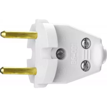 Вилка СИБИН электрическая, разборная, 6А/220В, белая 55152-W купить в Губкинске