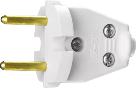 Вилка СИБИН электрическая, разборная, 6А/220В, белая 55152-W купить в Губкинске