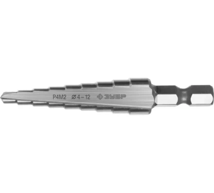 ЗУБР 4-12 мм, 9 ступеней, сталь Р4М2, ступенчатое сверло (29665-4-12-9) купить в Губкинске