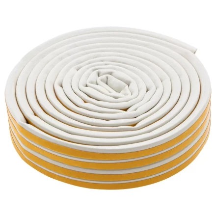 Уплотнитель резиновый, 12 м, профиль &quot;D&quot;, белый Сибртех 88909 купить в Губкинске