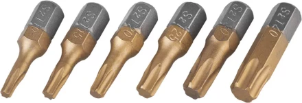 Набор JCB: Биты, хромомолибденовая сталь S2, титановое покрытие, 6 пред.: TX 10,15,20,25,30,40, 25мм JPL003 купить в Губкинске