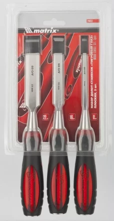 Набор долот-стамесок &quot;Тигровый глаз&quot; плоских 3 штуки 8-16-22 мм MATRIX 24431 купить в Губкинске