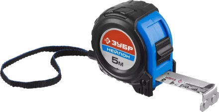 Рулетка ЗУБР &quot;НЕЙЛОН&quot;, нейлоновое покрытие, упрочненное полотно, ударопрочный обрезиненный корпус, 5м/25мм 34056-05-25_z01 купить в Губкинске