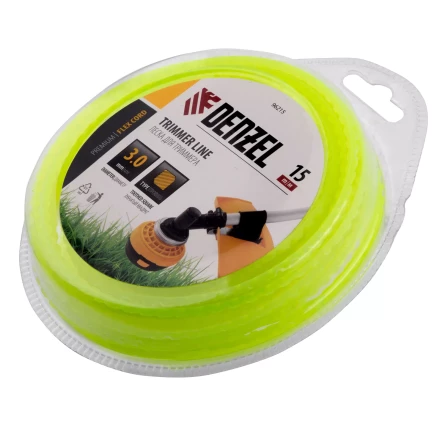 Леска для триммера зубчатый квадрат Denzel, 3мм х 15м, блистер FLEX CORD, 96215 купить в Губкинске