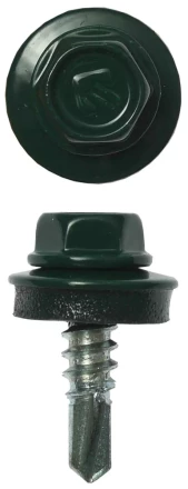 Саморезы ЗУБР "ПРОФЕССИОНАЛ" окраш., RAL 6005 зелен. насыщен., для крепл. кров. матер. к металл. констр., 5.5x19мм, 2500шт 4-300310-55-019-6005 купить в Губкинске