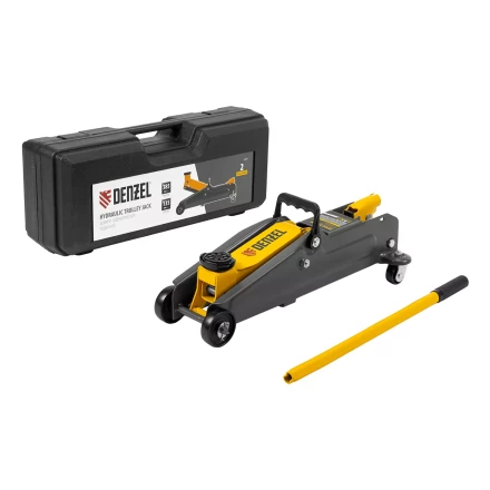 Домкрат гидравлический подкатной Denzel 51231, 2 т, 135-385 мм, в пласт. кейсе купить в Губкинске