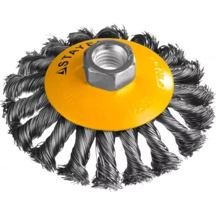 STAYER &quot;PROFESSIONAL&quot;. Щетка коническая для УШМ, жгутированная стальная проволока 0,5мм, 100ммхМ14 35135-100 купить в Губкинске
