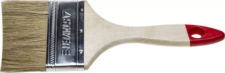 Кисть плоская STAYER &quot;UNIVERSAL-STANDARD&quot;, светлая натуральная щетина, деревянная ручка, 75мм 0101-075 купить в Губкинске