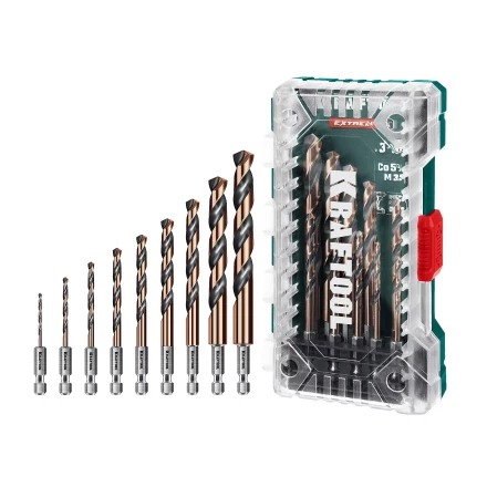 Набор сверл по металлу, хвостовик НЕХ-1/4, сталь М35-Со5% 29652-H10 купить в Губкинске