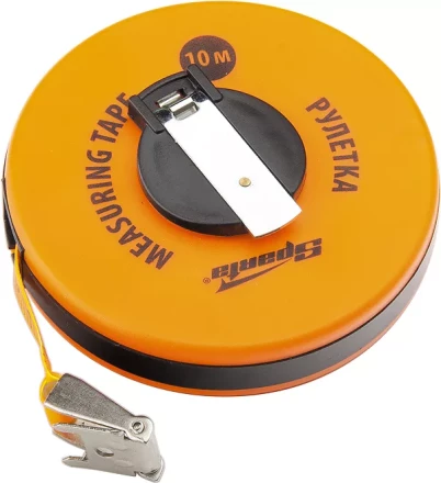 Рулетка геодезическая 10 м х 12,5 мм SPARTA ПВХ закрытый круглый корпус 312115 купить в Губкинске