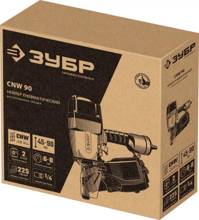 ЗУБР CNW-90, пневматический нейлер для барабанных гвоздей ЗУБР CNW (45-90 мм), Профессионал (31914) купить в Губкинске