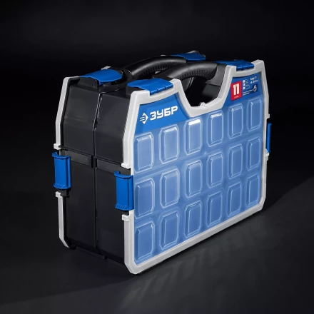 ЗУБР АМУР-11, 462 х 365 х 92 мм, Пластиковый органайзер со съемными лотками (38042-11) купить в Губкинске