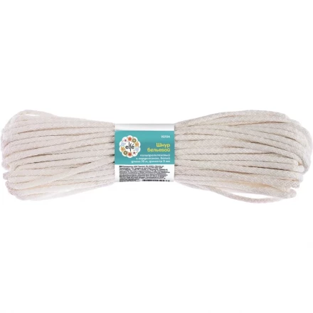 Шнур бельевой полипропиленовый с сердечником  D-5 мм L-25 м цветнойELFE 93714 купить в Губкинске