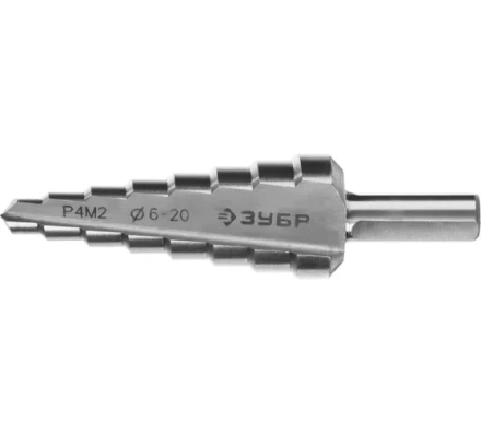 ЗУБР 6-20 мм, 8 ступеней, сталь Р4М2, ступенчатое сверло (29665-6-20-8) купить в Губкинске