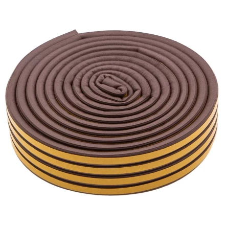 Уплотнитель резиновый, 12 м, профиль &quot;D&quot;, коричневый Сибртех 88910 купить в Губкинске