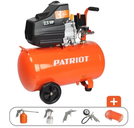 Компрессор масляный поршневой прямой привод PATRIOT EURO 50-260K набор KIT 5B купить в Губкинске