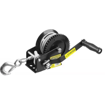 Лебедка ручная барабанная STAYER "MASTER", тяговая, тросовая, 0,7т, 8м 43112-0.7 купить в Губкинске