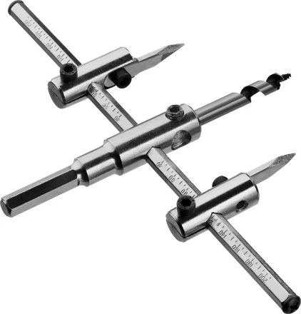 Сверло ЗУБР &quot;МАСТЕР&quot; регулируемое по дереву, двухрезцовое &quot;Балеринка&quot;, d=40-200мм, 1-30мм, в блистере 29440-200 купить в Губкинске