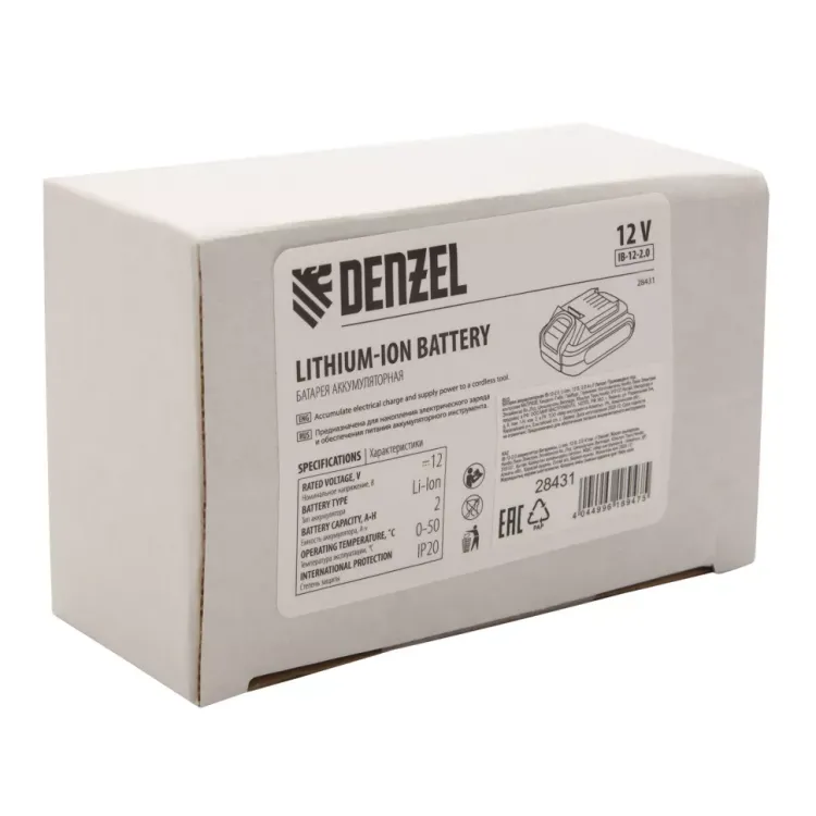 Батарея аккумуляторная Denzel IB-12-2.0, Li-Ion, 12 В, 2.0 А/ч 28431 купить в Губкинске