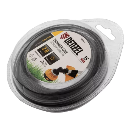 Леска для триммера двухкомпонентная звезда, 2,0мм х 15м,  FLEX CORD, Denzel 96216 купить в Губкинске