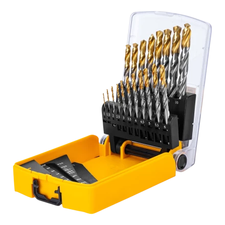 Набор сверл по металлу Denzel 723003, 1-10 мм, Р6М5-TiN, Golden Tip, 19 шт купить в Губкинске