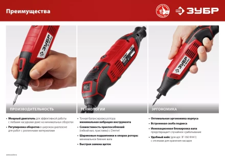 Гравер электрический + насадки ЗГ-160 КН41 серия МАСТЕР купить в Губкинске