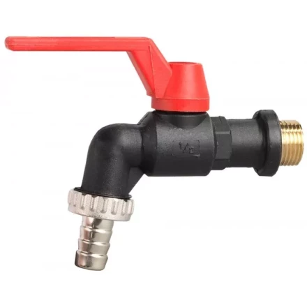 Кран угловой ЗУБР шаровой &quot;папа-соединит шланг&quot;, пластиковый корпус, 1/2&quot;х15 4-51560-P-1/2-15 купить в Губкинске