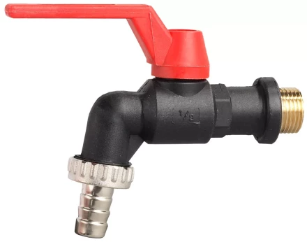 Кран угловой ЗУБР шаровой &quot;папа-соединит шланг&quot;, пластиковый корпус, 1/2&quot;х15 4-51560-P-1/2-15 купить в Губкинске