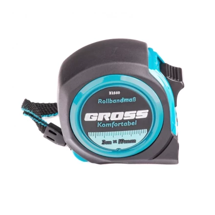 Рулетка Komfortabel 3 м х 19 мм обрезиненный корпус Gross 32560 купить в Губкинске
