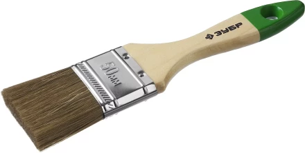 Кисть плоская  ЗУБР &quot;ЛАЗУРЬ-МАСТЕР&quot;, смешанная щетина, деревянная ручка, 50мм 4-01009-050 купить в Губкинске