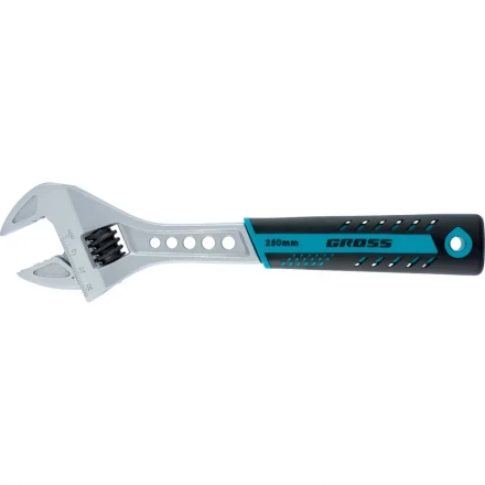 Ключ разводной 250 мм CrV двухкомпонентная ручка GROSS 15562 купить в Губкинске